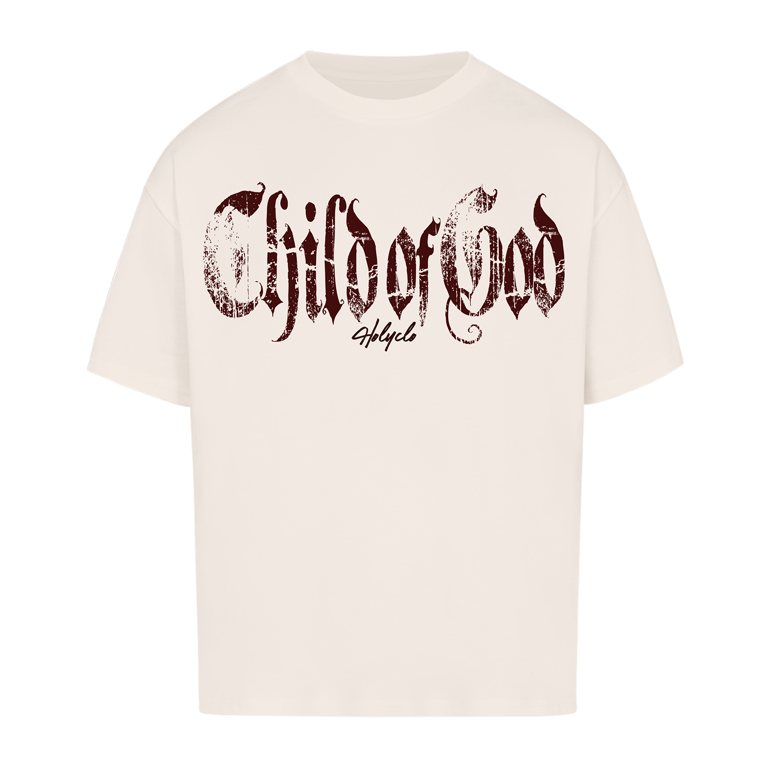 Child of God Oversized T-Shirt in Creme – Christliche Streetwear aus Deutschland von Holyclo